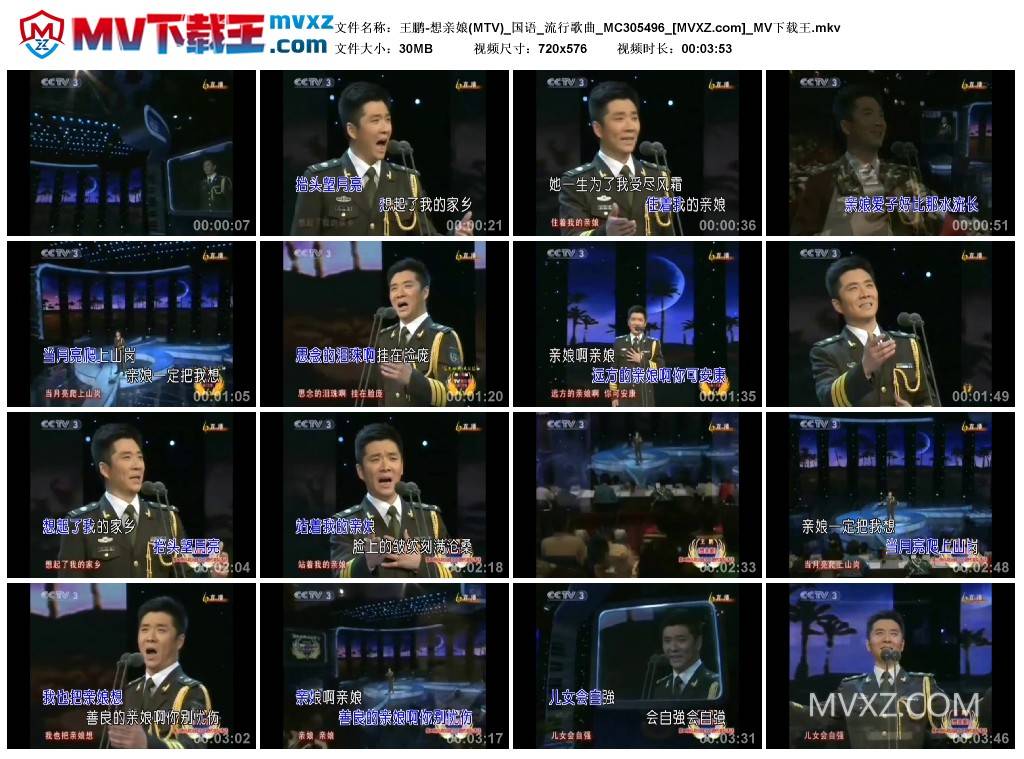 王鹏-想亲娘(MTV)_国语_流行歌曲_MC305496